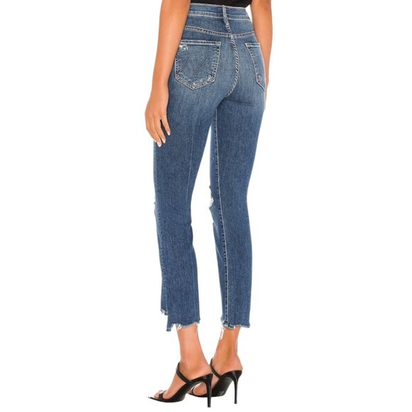 Mother The Insider Crop Stew Chew Jeans Size 26 In Dancing on Coals Distressed - Picture 3 of 16